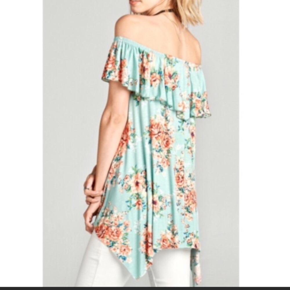 New! Off Shoulder Asymmetrical Top - Picture 2 of 2